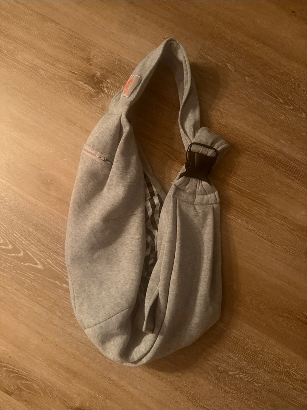 Small dog purse Gray Sling Shoulder Bag - Casual Sweatshirt Fabric